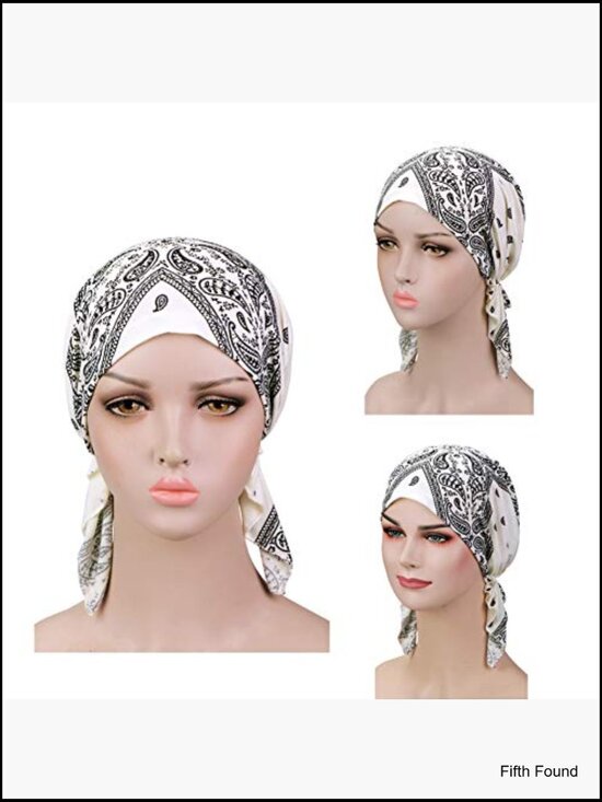 Pre-Tied Chemo Head Scarf 3 Pack Beanie Skull Cover Cap for Women main image 7